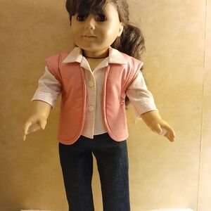 American Girl Pink Vest and Blue Jeans Doll Outfit